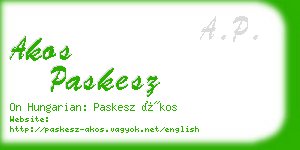 akos paskesz business card